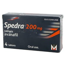 Box of 4 tablets of Spedra® 200mg Avanafil for oral use