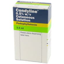 Condyline® 0.5% w/v cutaneous solution of podophyllotoxin, 3.5ml