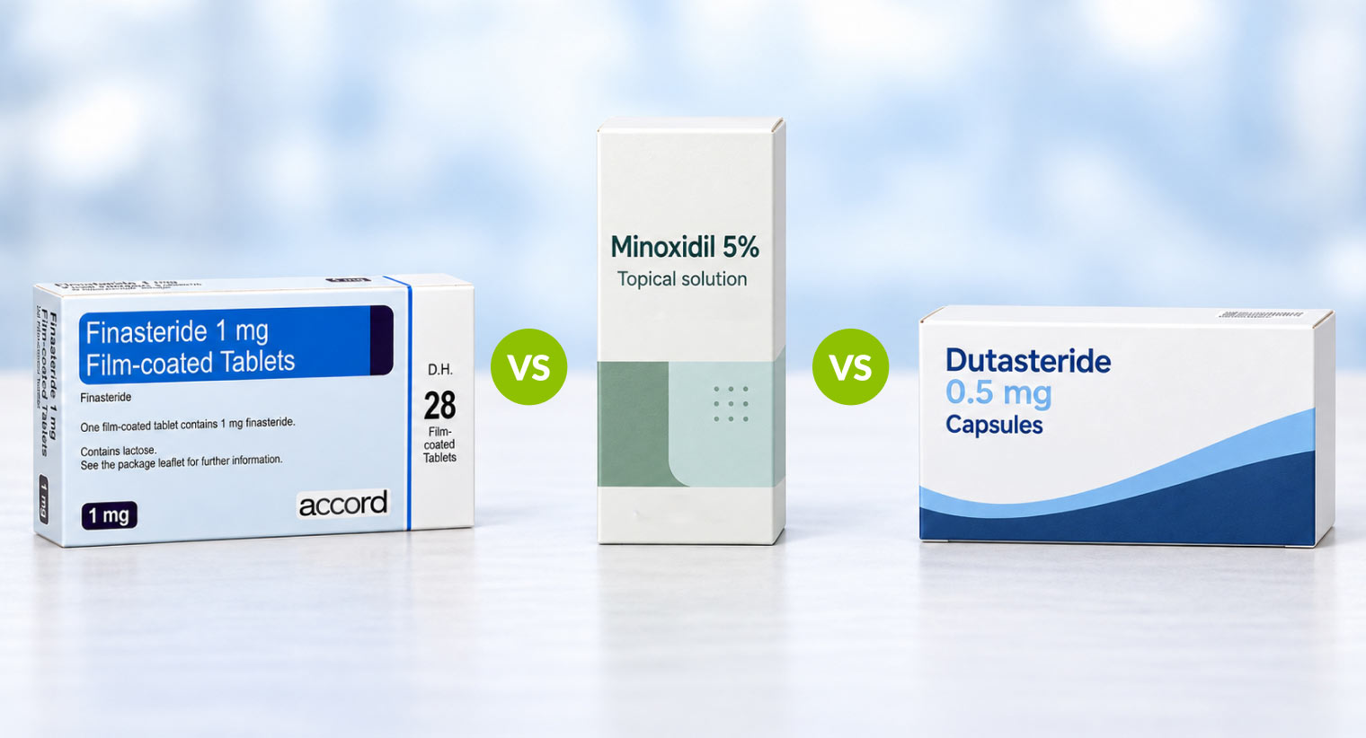 Two of these three treatments are licensed for hair loss in the UK. Knowing which is the first useful thing