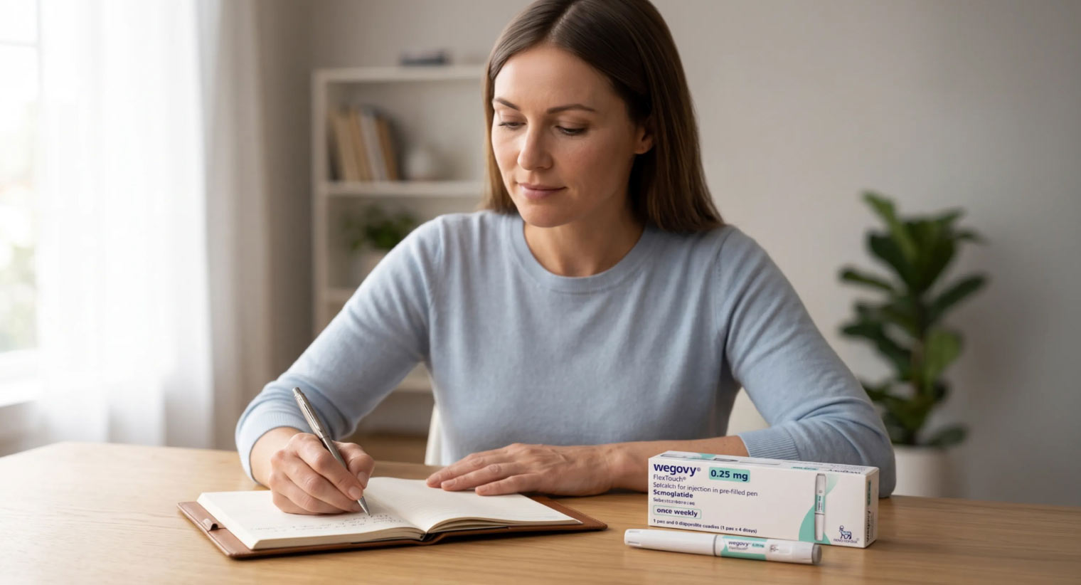 One 0.25mg pen covers all four starter injections. The first week is the gentlest point of the whole schedule.
