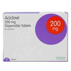 The package contains 25 tablets of Aciclovir 200mg