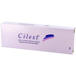 The package includes 3 Cilest® tablets, an oral contraceptive that consists of norgestimate and ethinylestradiol