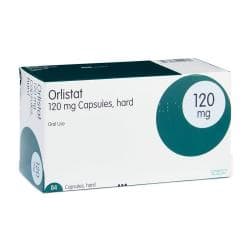 Box of 84 Orlistat 120mg hard capsules for oral use