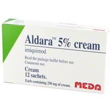 Package contains 12 sachets of Aldara 5% cream