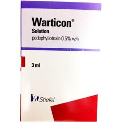 Warticon® 3ml solution contains podophyllotoxin 0.5% (w/v)