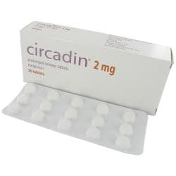 Box of Circadin® 2mg prolonged-release 30 tablets with a blister strip