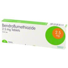 Pack of 28 Bendroflumethiazide 2.5mg oral tablets