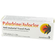 Pack of anti-malarial 112 tablets of Paludrine/Avloclor