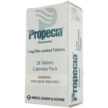 Calendar pack of Propecia 1mg finasteride film-coated tablets