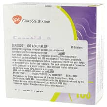 Box of Seretide® 100 Accuhaler with 60 blisters