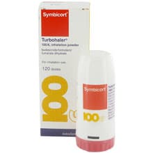 Pack contains 120 doses of Symbicort® Turbuhaler® 100/6 inhalation powder