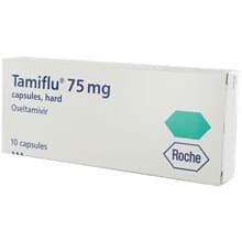 Pack contains 10 hard capsules of Tamiflu® 75mg Oseltamivir for oral use