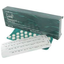 Pack of Livial® 2.5mg tibolone 84 tablets with blister stripes